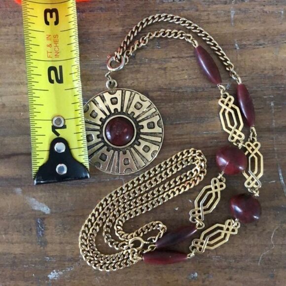 Vintage Jewelry - 1960s SARAH COV 29” chain beaded medallion